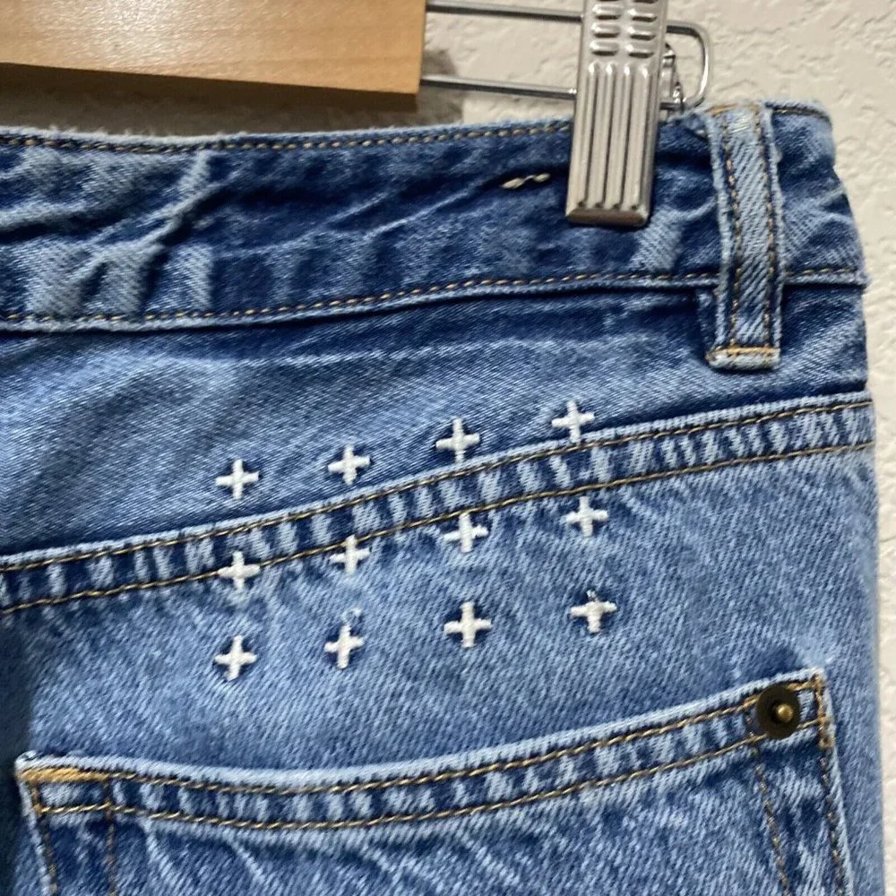 KSubi Blue Women’s Jeans Size 30” X 27 Raw Hem Chlo wasted Bae Blue high Waist - Picture 2 of 16